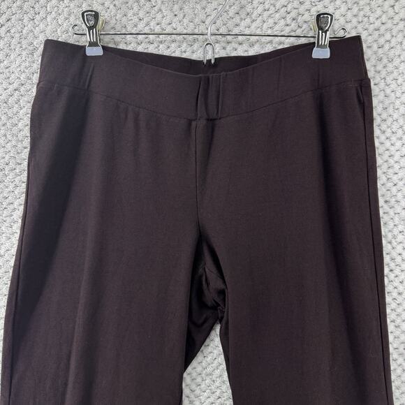 Eileen Fisher Pants Womens M Brown Stretch Pull On Lightweight Casual Mid Rise - Picture 3 of 12